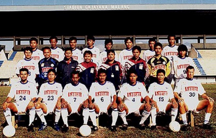 JEJAK ERA LIGA KANSAS: Perjuangan Arema di Liga Kansas 1996/1997 pasti bisa jadi catatan penting bagi momentum kebangkitan Arema FC di Liga 1. (Arema) - Image