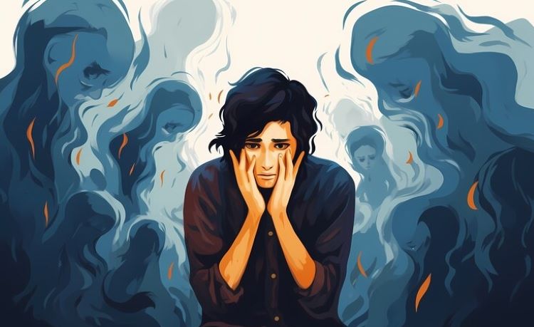 Ilustrasi- tejrbak dalam kecemasan sosial. (Freepik) - Image