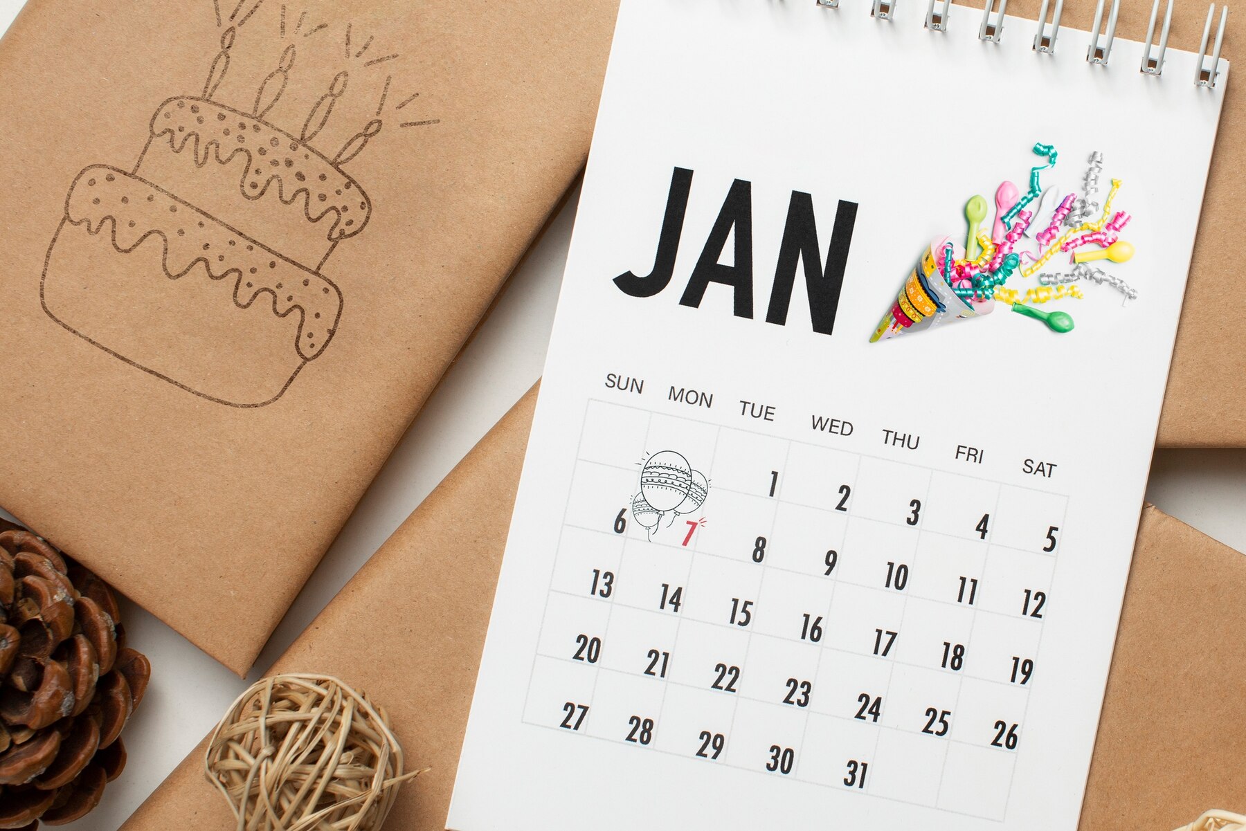 Ilustrasi kalender dan bulan kelahiran Januari../(Freepik) - Image