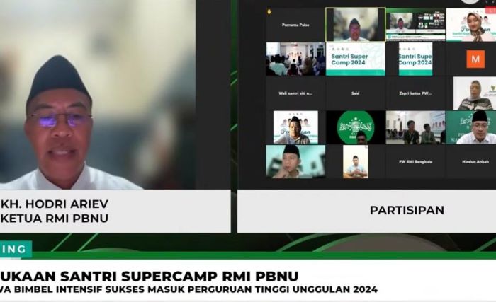 RMI PBNU buka kegiatan Santri Super Camp 2024 secara hybrid melalui zoom meeting dan tatap muka di 4 kota pelaksana. - Image