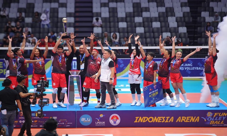 Fun Volley Ball yang digelar di Indonesia Arena, Senayan, Jakarta, pada Sabtu (20/4) sore./Dok Kemenpora - Image