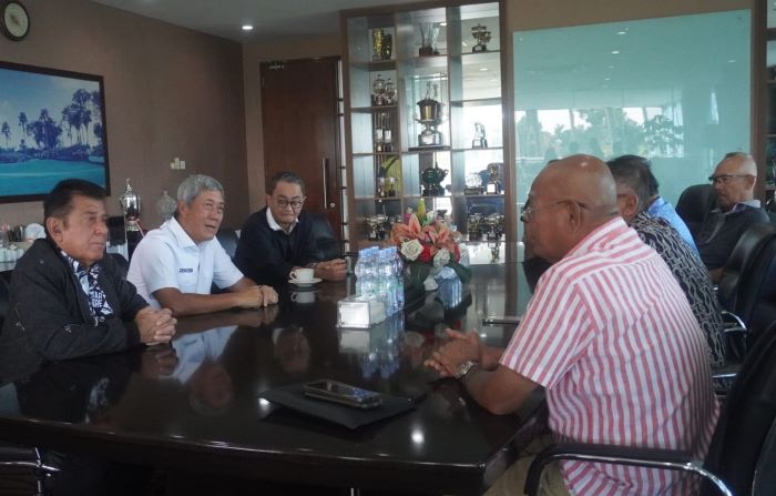 Penyelenggara Medco Energy-Pondok Indah International Amateur Golf Championship 2024 audiensi dengan PB PGI di Jakarta, Senin (22/4). - Image