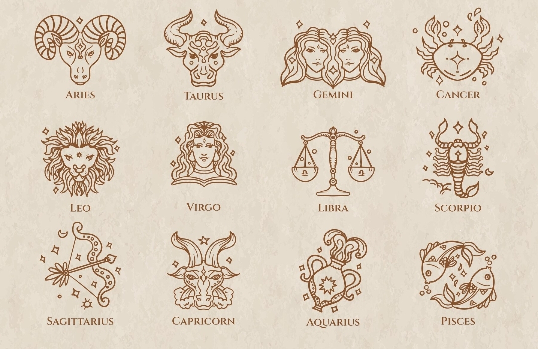Ilustrasi 12 logo zodiak - Image