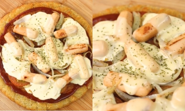 Pizza kentang sosis Chef Devina Hermawan (sumber: tangkapan layar youtube Devina Hermawan) - Image