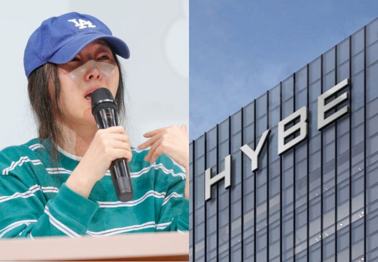 Min Hee Jin dengan tersedu-sedu menceritakan posisinya./Kolase NEWS1 & Allkpop - Image