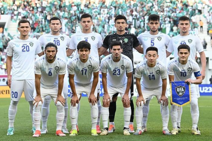 TANGGUH: Uzbekistan belum pernah kalah dan sekalipun kebobolan di Piala Asia U-23, lawan tangguh Timnas Indonesia U-23 di semifinal. (UFA) - Image