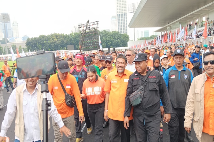 Suasana May Day 2024 di Gelora Bung Karno, Jakarta. (Tazkia Royyan/JawaPos.com) - Image