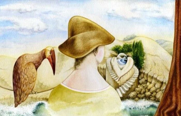 Gambar burung dan perempuan bertopi serta wajah di pemandangan.(Jagranjosh.com) - Image