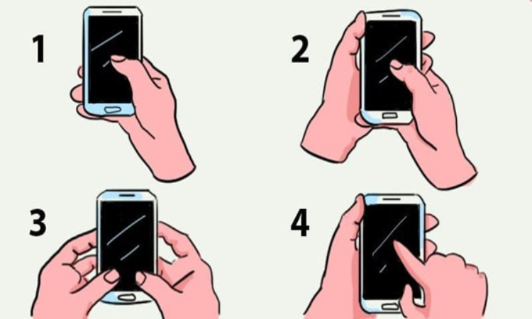 ilustrasi 4 gaya memegang handphone (Sumber: the minds journal) - Image