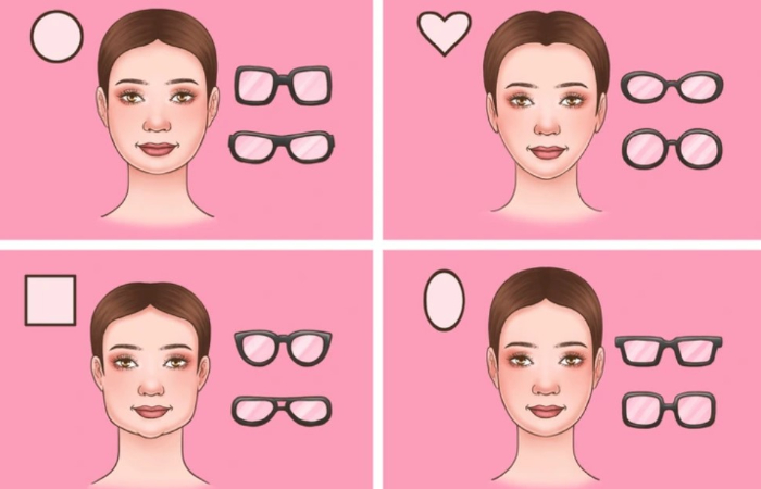 Ilustrasi kacamata yang cocok berdasarkan bentuk wajah (Brightside.me) - Image