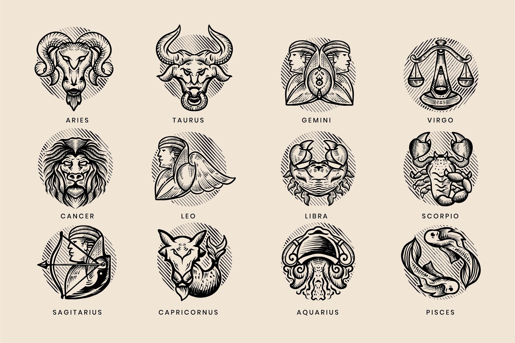 Ilustrasi simbol dan tanda zodiak/(Freepik) - Image