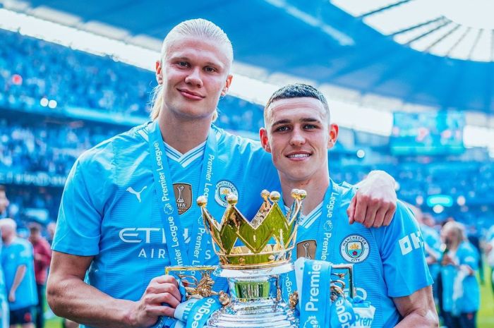 PECAHKAN REKOR: Manchester City jadi klub pertama di Liga Inggris yang raih 4 gelar beruntun. (Manchester City) - Image