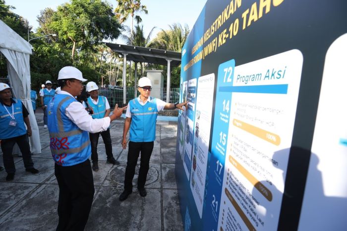 Direktur Utama PT PLN (Persero) Darmawan Prasodjo meninjau Posko Utama Kelistrikan KTT WWF di Kawasan Nusa Dua, Bali, pada Minggu (19/5). - Image