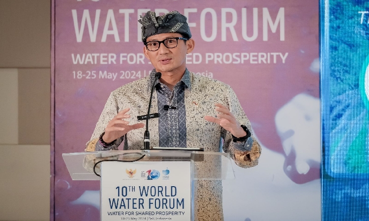 Menparekraf Sandiaga Uno saat berbicara dalam 10th World Water Forum-High Level Panel - Image