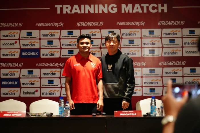 TES FISIK: Timnas Indonesia bersama Shin Tae-yong hanya ingin melihat seberapa jauh fisik pemainnya jelang Kualifikasi Piala Dunia 2026. (PSSI) - Image
