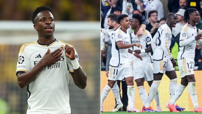 PECAHKAN REKOR: Vinicius Junior (kiri) berhasil menyamai rekor fantastis Lionel Messi, yakni kontribusi 22 gol di Liga Champions. (sportbible.com) - Image