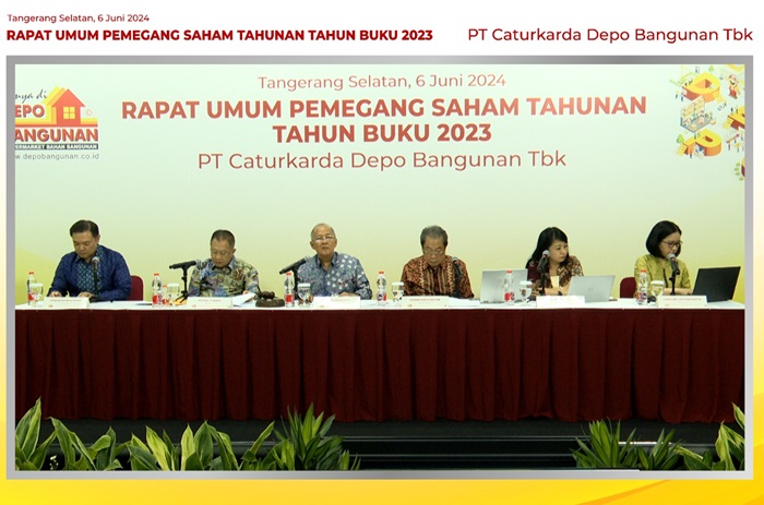 Rapat Umum Pemegang Saham Tahunan (RUPST) PT Caturkarda Depo Bangunan Tbk yang berlangsung hari ini, Kamis (6/6), mengusulkan untuk membagikan dividen Rp 27,16 miliar. - Image