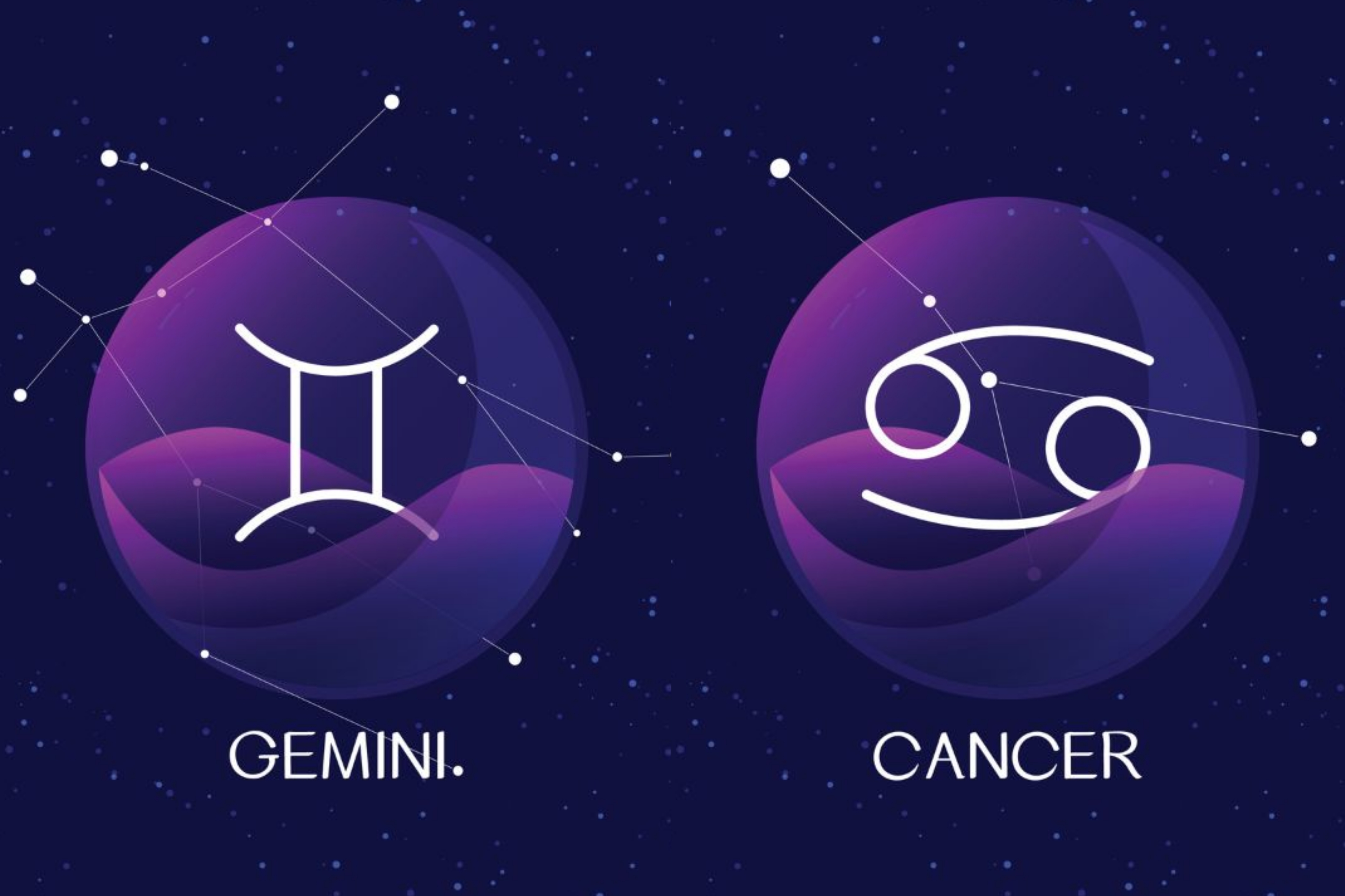 Ilustrasi zodiak Gemini dan Cancer (pinkvilla.com) - Image