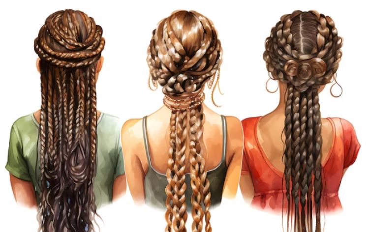 Ilustrasi- rambut kepang. (thuynhungle99-freepik) - Image