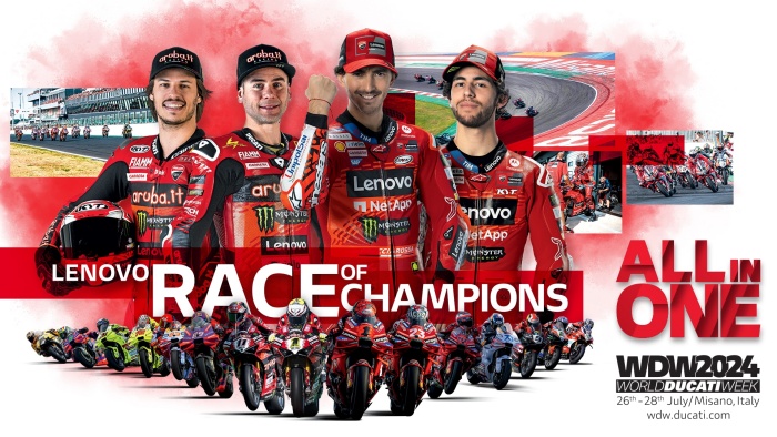 INOVASI: Ducati kembali menggebrak dunia otomotif dengan gelar World Ducati Week 2024 Bertema ‘All In One’ di Sirkuit Misano. (Ducati Indonesia) - Image