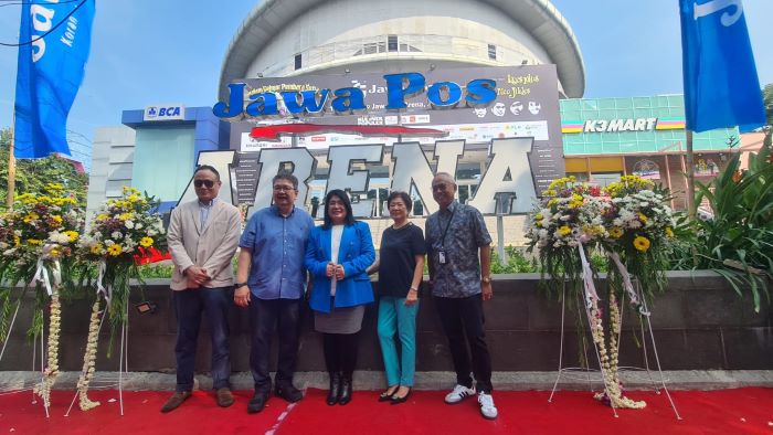 Perubahan nama DBL Arena menjadi Jawa Pos Arena dihadiri Komisaris Graha Pena Jawa Pos dan Direksi Jawa Pos Holding. - Image