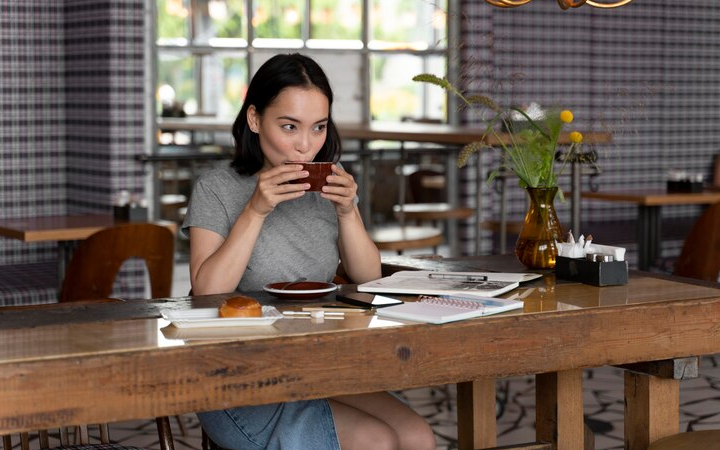 ilustrasi seseorang yang senang makan sendirian di depan umum/ Sumber foto: Freepik - Image