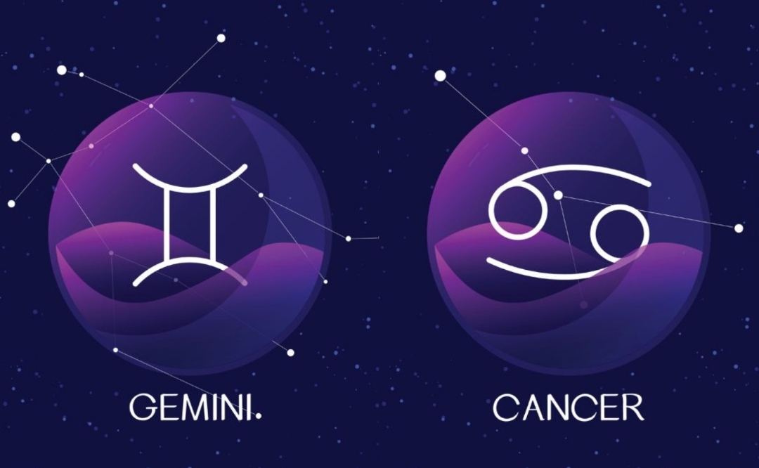 Ilustrasi zodiak Gemini dan Cancer - Image