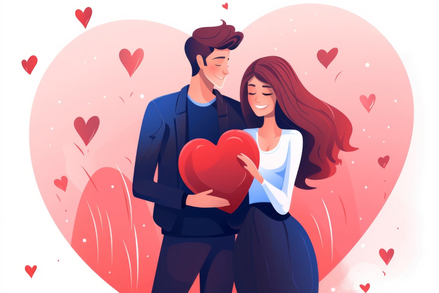 ilustrasi pasangan kekasih. - Image