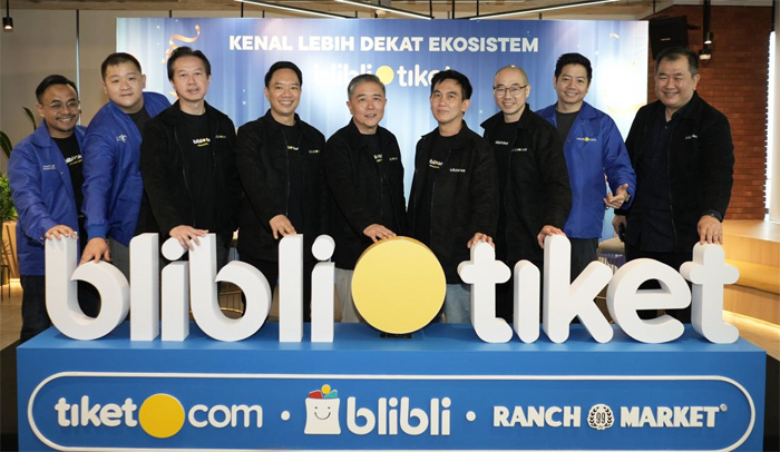 JawaGeorge Hendrata, CEO, tiket.com; Kusumo Martanto, CEO & Co-Founder, Blibli; dan Johartono Susilo, CEO, Ranch Market di acara mewujudkan ekosistem omnichannel terintegrasi Blibli Tiket/Istimewa. - Image