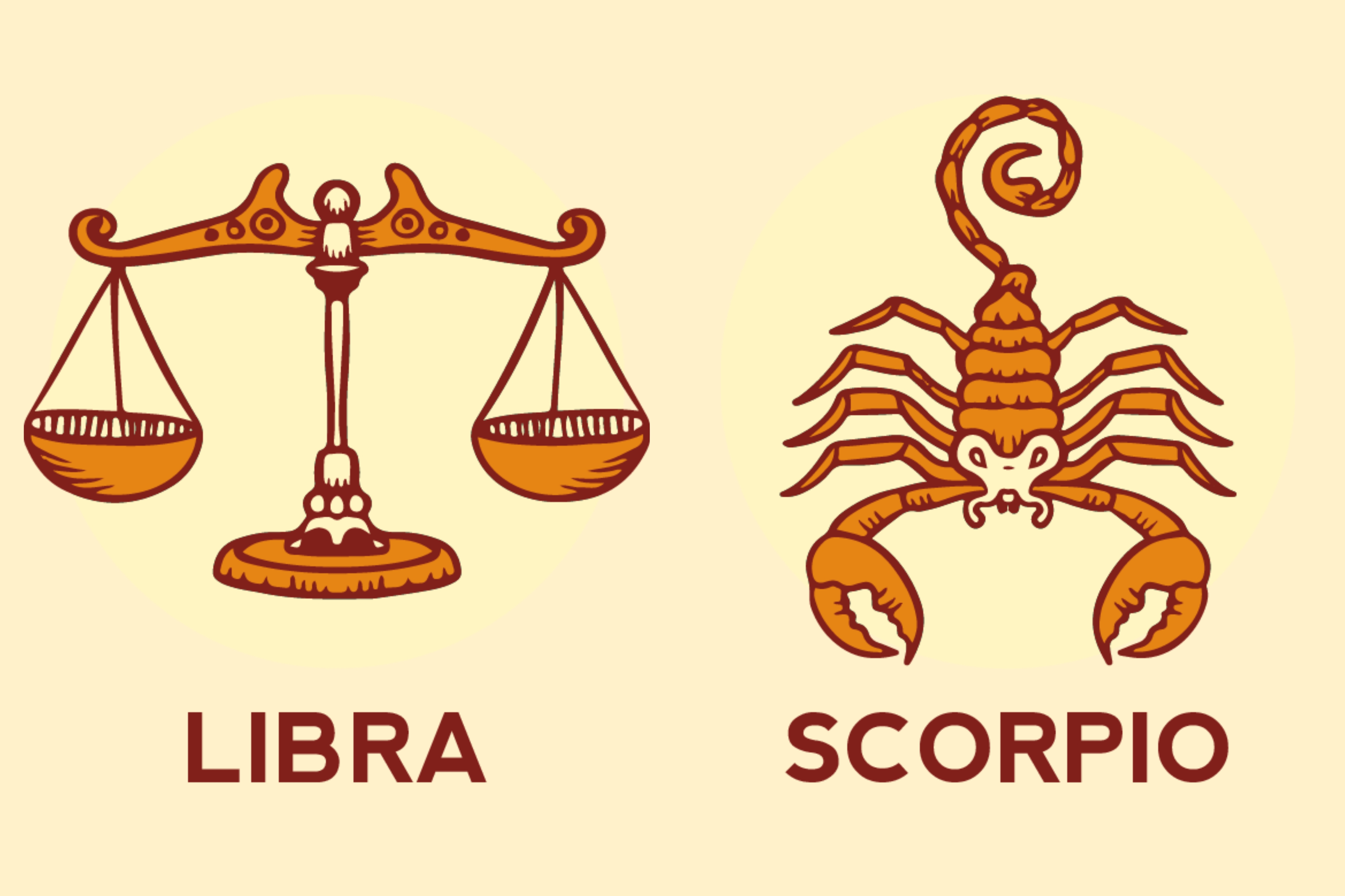 Ilustrasi zodiak Libra dan Scorpio. Libra dan Scorpio bakal beruntung pada Oktober 2024. (Astroarunpandit.org) - Image