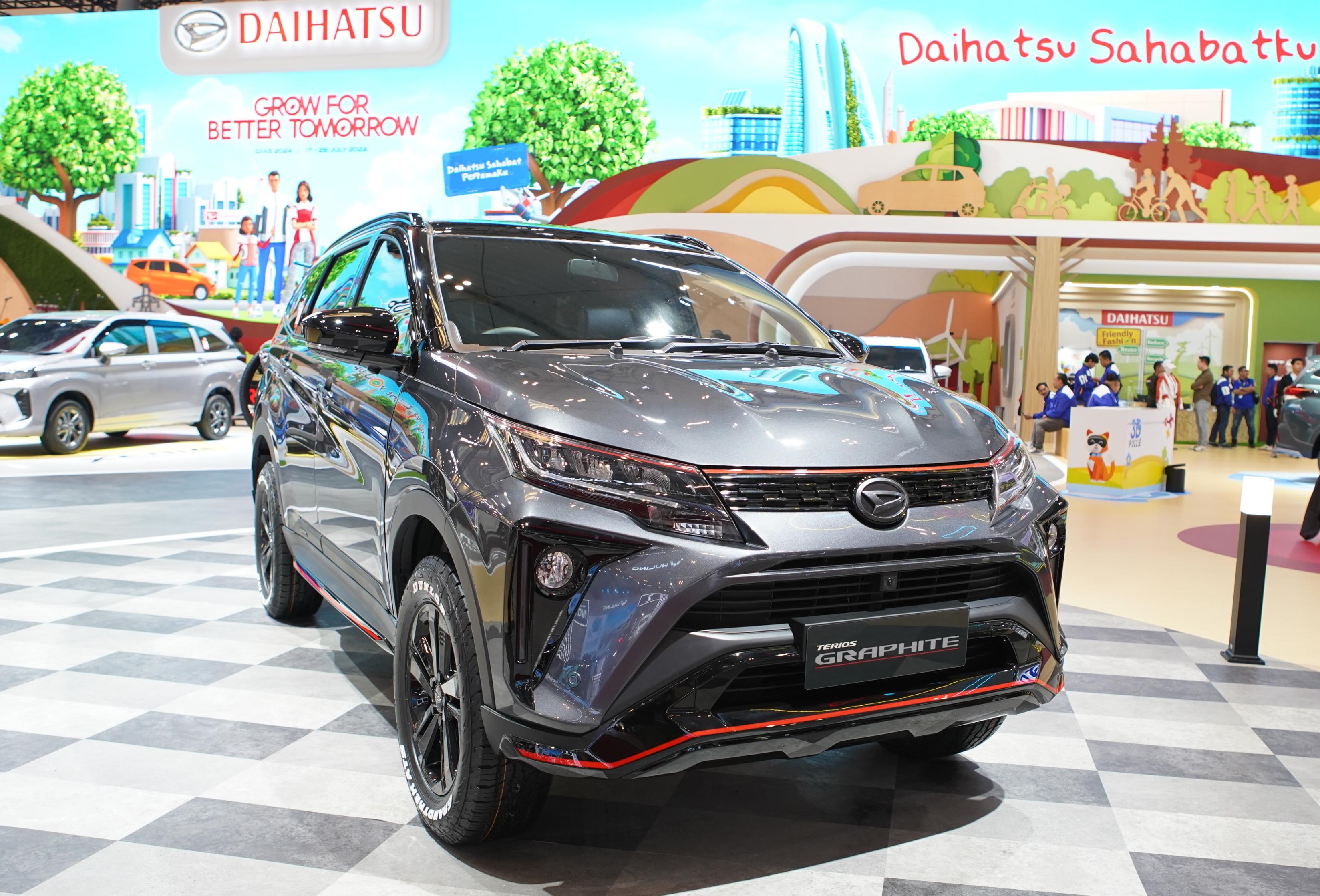 Daihatsu menampilkan unit modifikasi Terios Graphite dengan konsep Elegant dan Sporty, dengan menggunakan basis varian Terios R Custom AT. (Daihatsu) - Image