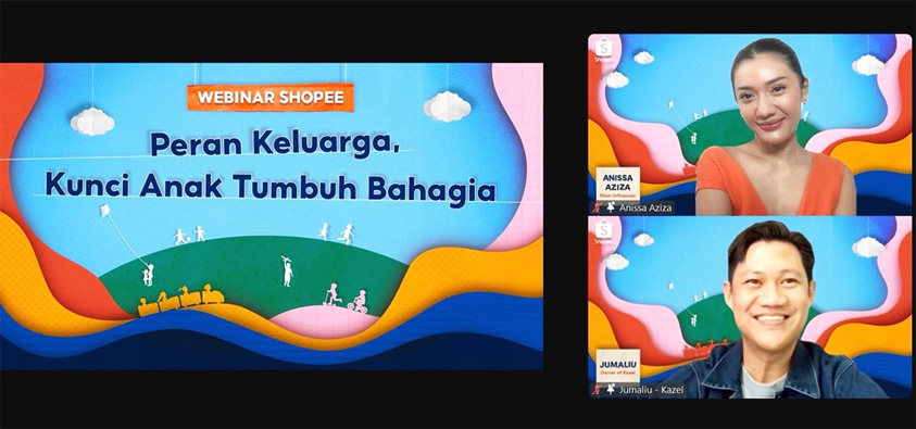 Acara Webinar Shopee: Peran Keluarga, Kunci Anak Tumbuh Bahagia, menghadirkan Anissa Aziza, seorang Mom Influencer berbicara soal peran orang tua dalam mendukung tumbuh kembang anak di era digital. - Image