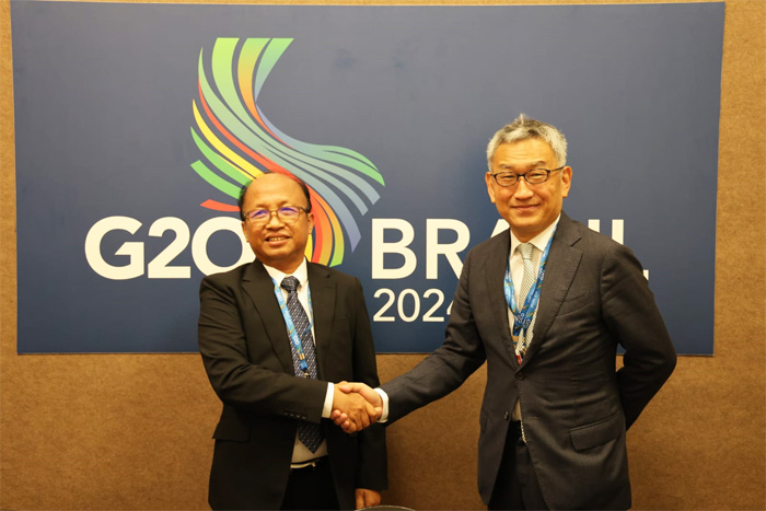 Sekjen Kemnaker, Anwar Sanusi menggelar pertemuan dengan Deputy Secretary General, Organization of Economic Co-operation and Development (OECD), Yoshiki Takeuchi pada Rabu (24/7/2024)/Humas Kemnaker. - Image
