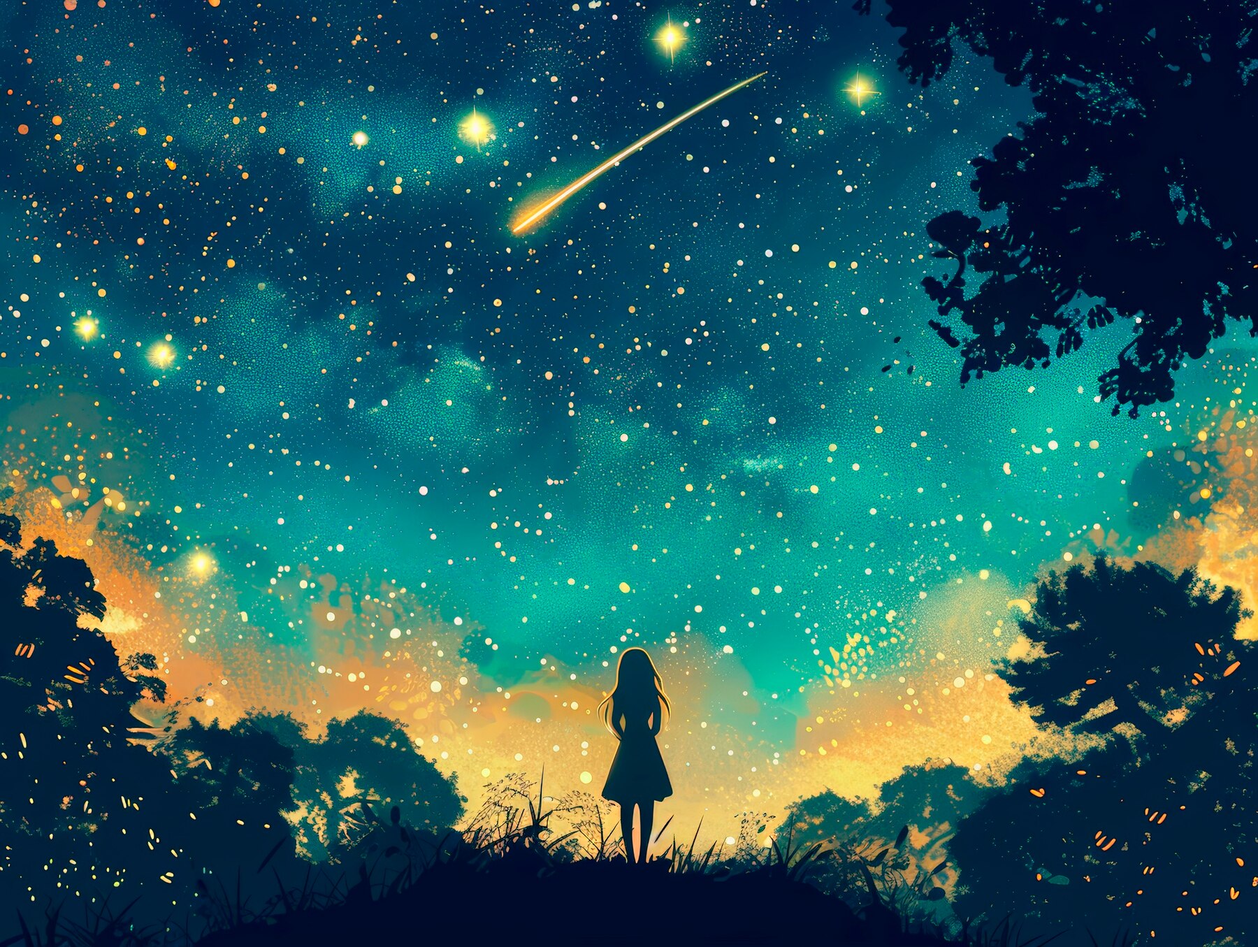 Ilustrasi seseorang dengan weton di bawah naungan bintang atau lakuning lintang yang membuat rezeki mereka mengalir deras. (Freepik) - Image