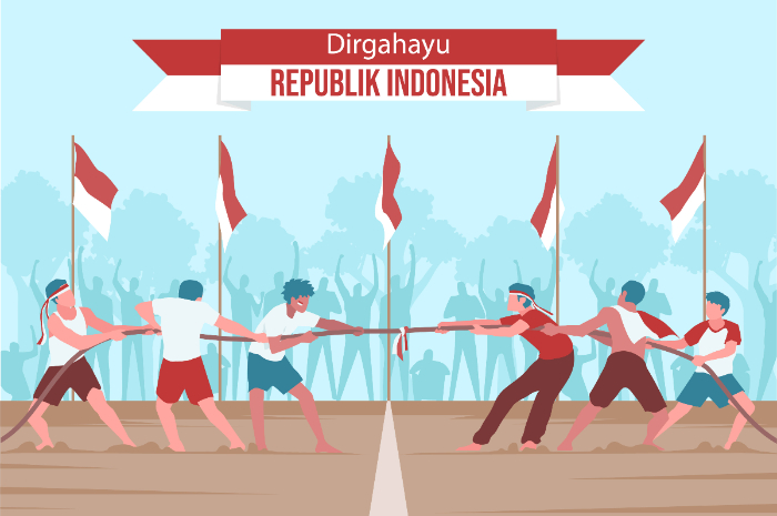 Ilustrasi, lomba 17 Agustus. Freepik/ freepik. - Image
