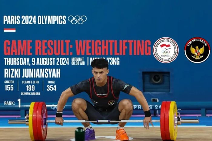 Rizki Juniansyah berikan emas kedua untuk Indonesia di Olimpiade Paris 2024. (Instagram @timindonesiaofficial) - Image