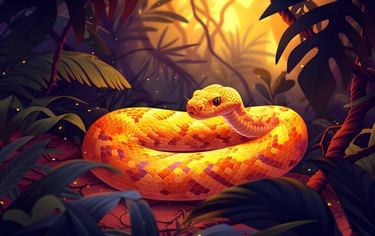 Ilustrasi arti mimpi ular menurut primbon Jawa. - Image