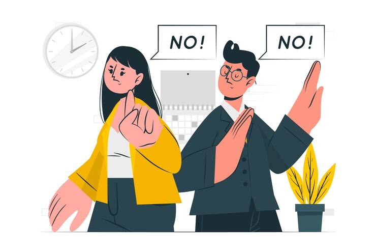 Ilustrasi orang orang yang mencoba menetapkan batasan yang sehat (Freepik/storyset) - Image