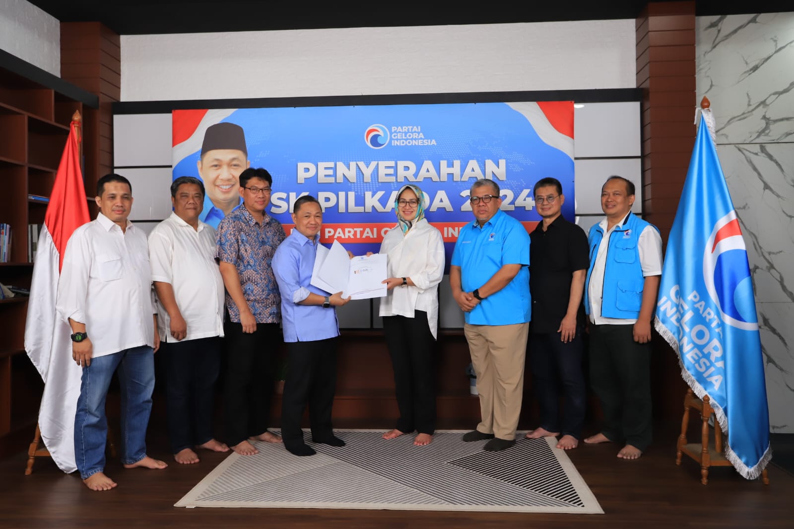 Bakal calon gubernur Banten dan bakal calon wakil gubernur Banten Airin Rachmi Diany-Ade Sumardi resmi mengantongi rekomendasi dari Partai Gelora. (Istimewa) - Image