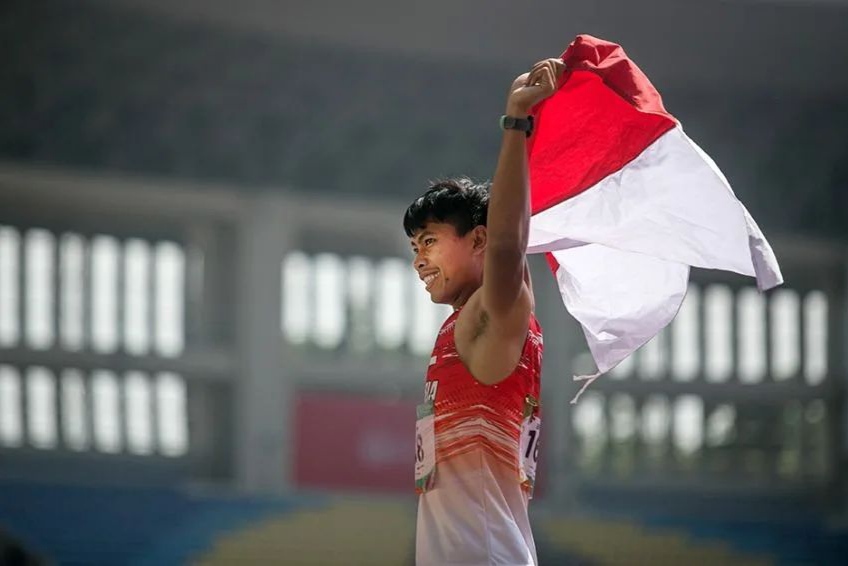 Saptoyogo Purnomo meraih medali pertama bagi Indonesia dengan perak di nomor 100 meter putra klasifikasi T37 Paralimpiade Paris 2024. (Instagram @saptoyogopurno) - Image