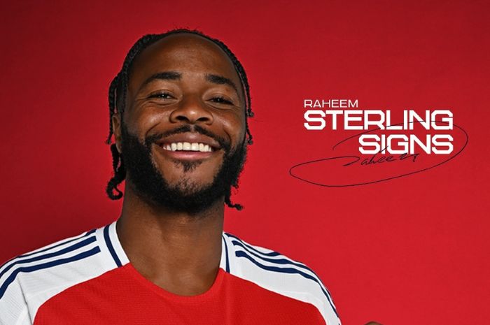 Raheem Sterling resmi perkuat Arsenal karena alasan kagum dengan Mikel Arteta. (Instagram/@arsenal) - Image