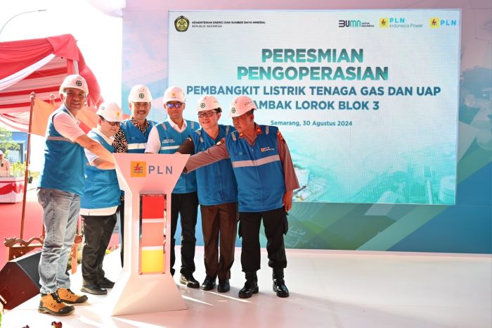 Peresmian pengoperasian PLTGU Tambak Lorok Blok 3 di Semarang pada Jumat (30/8). (Istimewa) - Image