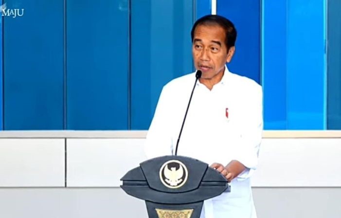 Tangkap layar Presiden Joko Widodo meresmikan gedung Rumah Sakit (RS) Kementerian Kesehatan Surabaya di Provinsi Jawa Timur, Jumat (6/9). (Mentari Dwi Gayati/Antara) - Image