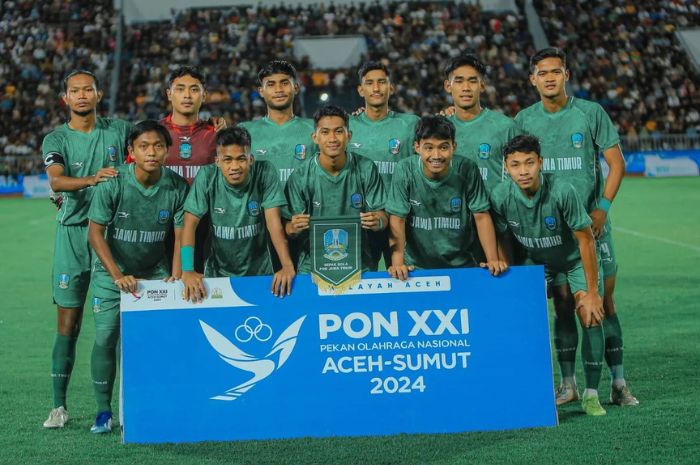 Tim sepak bola PON Jatim siap rebut emas di PON XXI Aceh-Sumut 2024 dengan hadapi Jawa Barat. (Instagram/@pssijatim) - Image