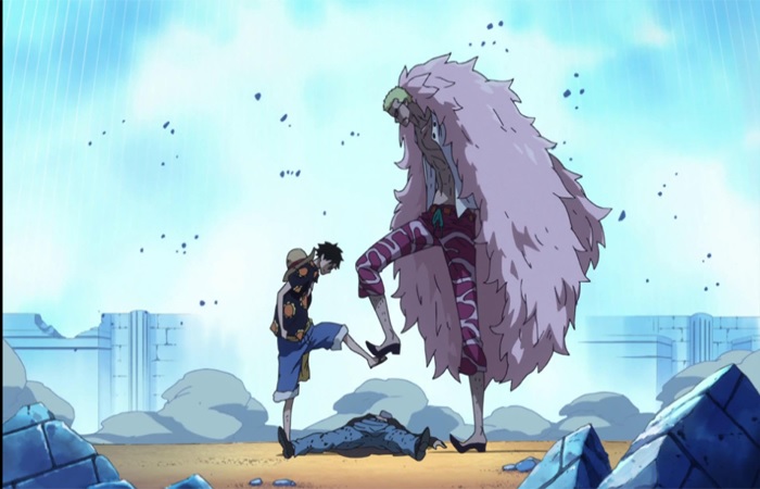 Pertarungan antara Monkey D. Luffy melawan Donquixote Doflamingo berlangsung intensif dan seru. (IMDb)