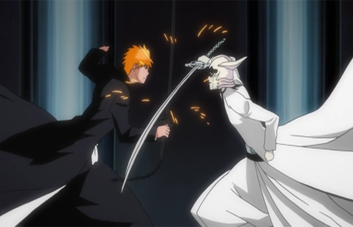 Ichigo Kurosaki dan Ulquiorra bertarung dengan kemampuan baru yang tentunya lebih seru dari sebelumnya. (Bleach Fandom &ndash; Wiki)