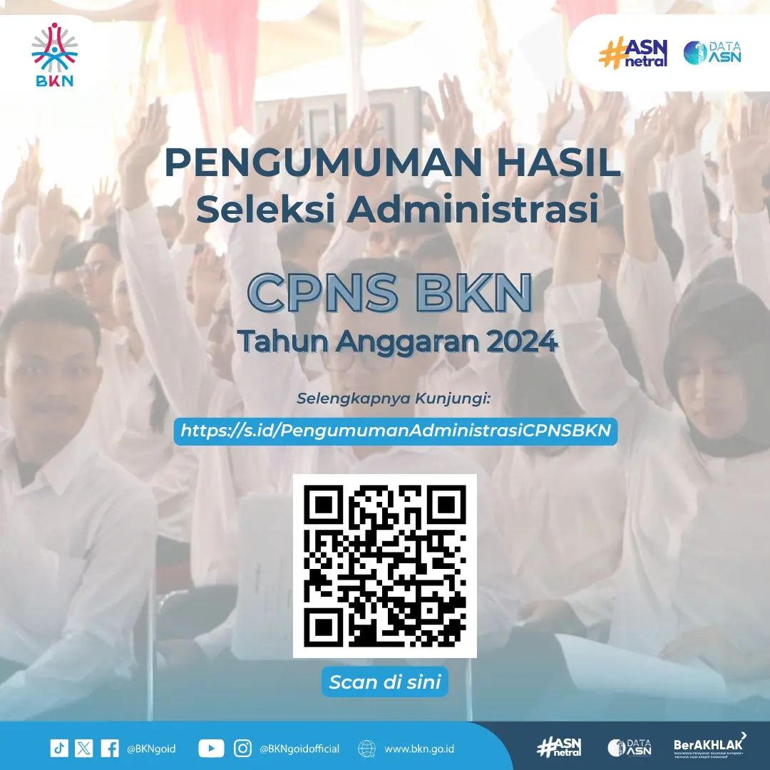 poster resmi terkait pengumuman hasil seleksi administrasi oleh BKN - Image