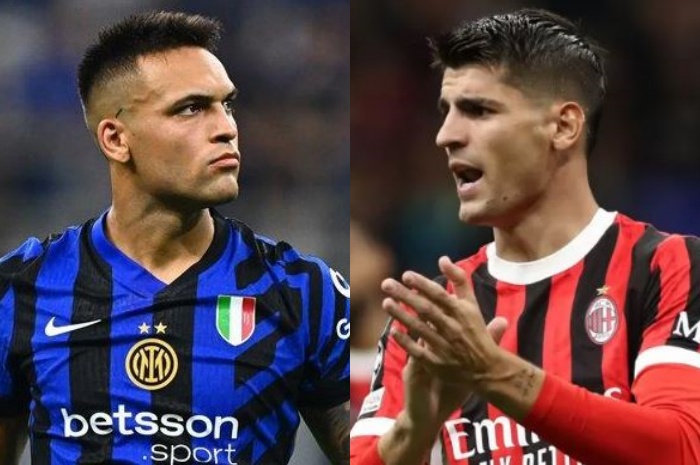 Lautaro Morata (kiri) akan adu tajam dengan Alvaro Morata saat Inter Milan bentrok dengan AC Milan di Giuseppe Meazza, Senin (23/9) dini hari. (reuters) - Image