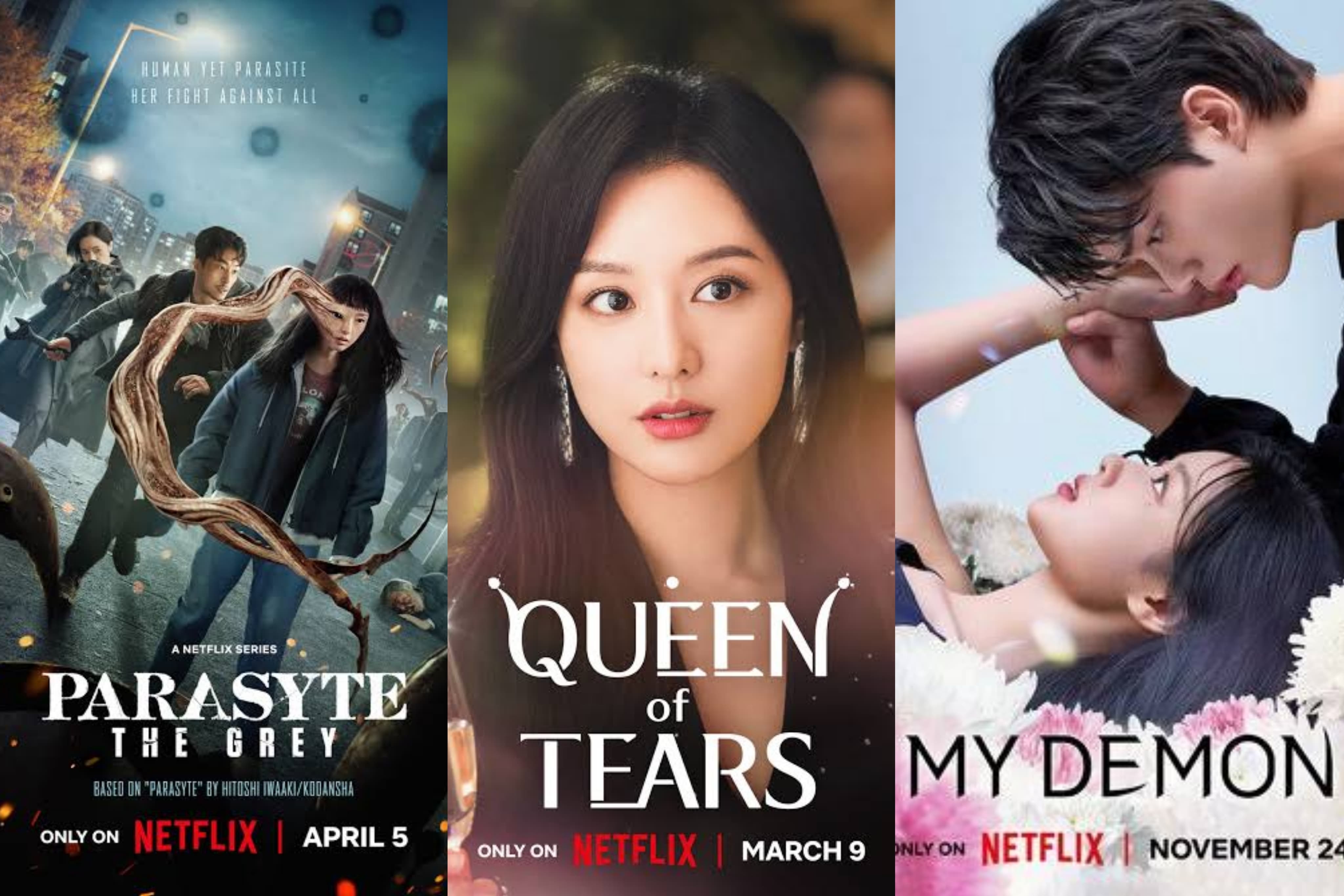 Tiga poster drama Korea yang berhasil raih 10 besar chart Non-English Content Netflix pada paruh pertama tahun 2024./Netflix - Image