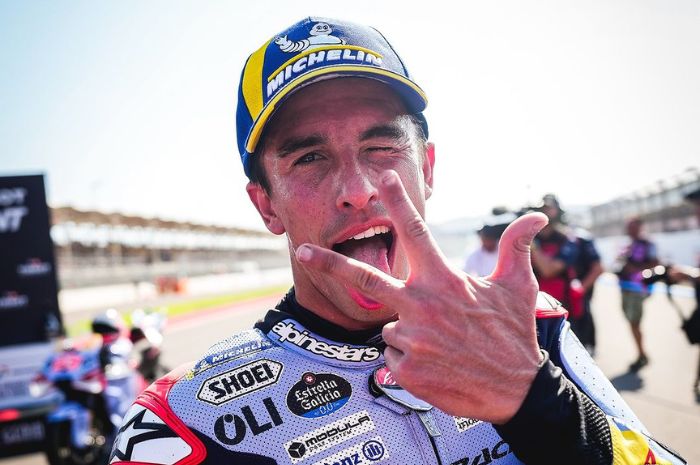 Marc Marquez harus menerima bahwa motornya tak bisa melanjutkan balapan di MotoGP Mandalika 2024. (Instagram/@marcmarquez93) - Image